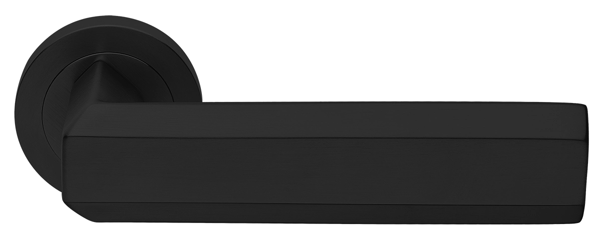 Ручка дверная HARMONY R2 NERO раздельная на круглой розетке, цвет - черный фото купить Кемерово