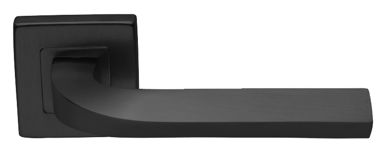 Ручка дверная TENDER S3 NERO раздельная на квадратной розетке, цвет - черный фото купить Кемерово