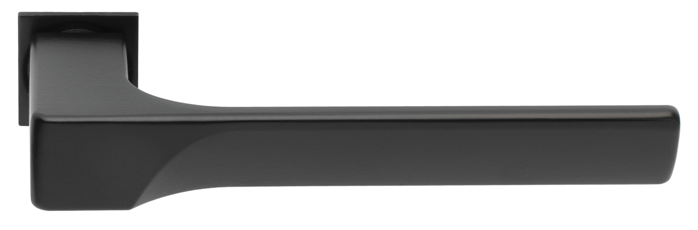 Ручка дверная FIORD-SM NERO-ST, с невидимой квадратной розеткой, цвет - черный soft-touch фото купить Кемерово