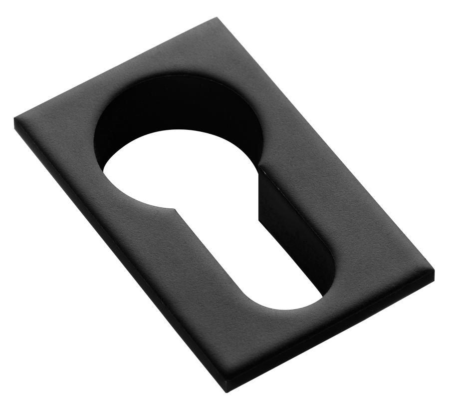 Накладка на евроцилиндр LUX-KH-SM NERO-ST квадратная невидимая, цвет - черный soft-touch фото купить Кемерово
