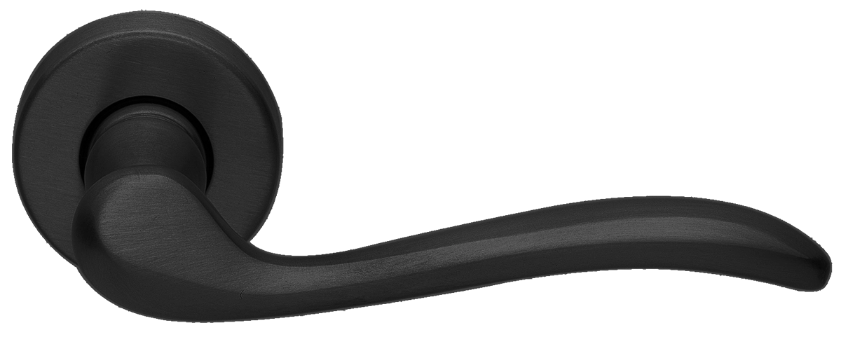 Ручка дверная TOSCANA R2 NERO раздельная на круглой розетке, цвет - черный фото купить Кемерово