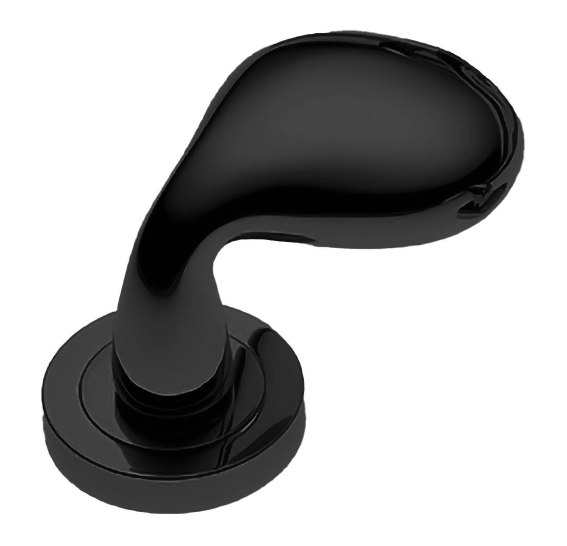 Ручка дверная SIENA-2 R2 NERO раздельная на круглой розетке, цвет - черный фото купить Кемерово