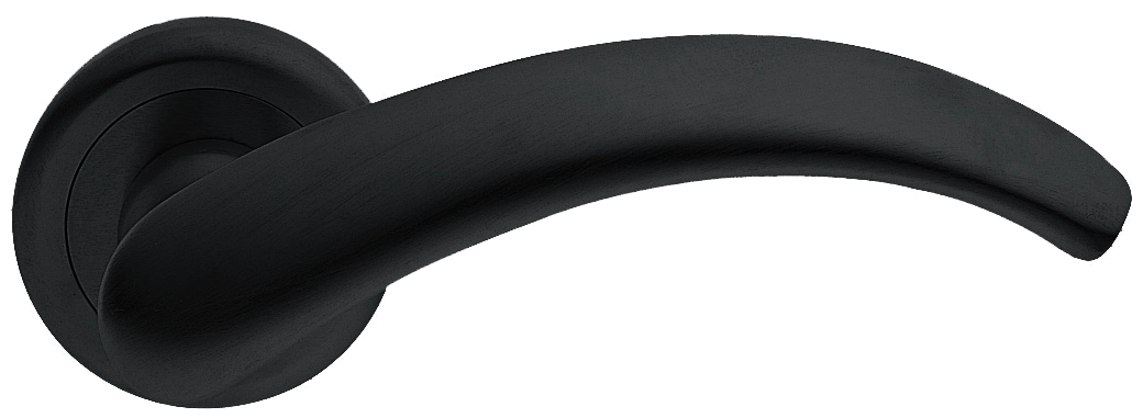 Ручка дверная ARCH R4 NERO раздельная на круглой розетке, цвет - черный фото купить Кемерово