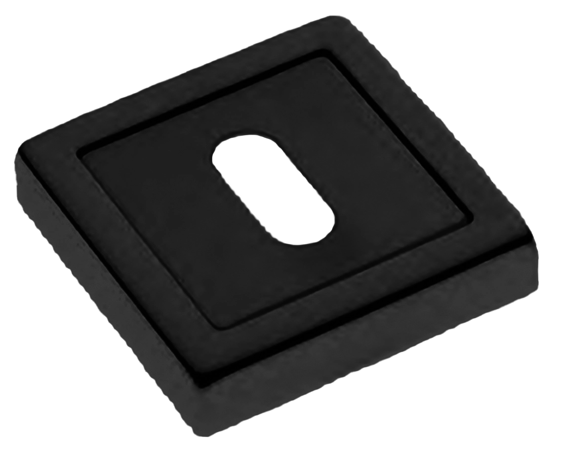 Накладка на ключевой цилиндр LUX-FK-S3 NERO на квадратной розетке под ключ буратино, цвет - черный фото купить Кемерово
