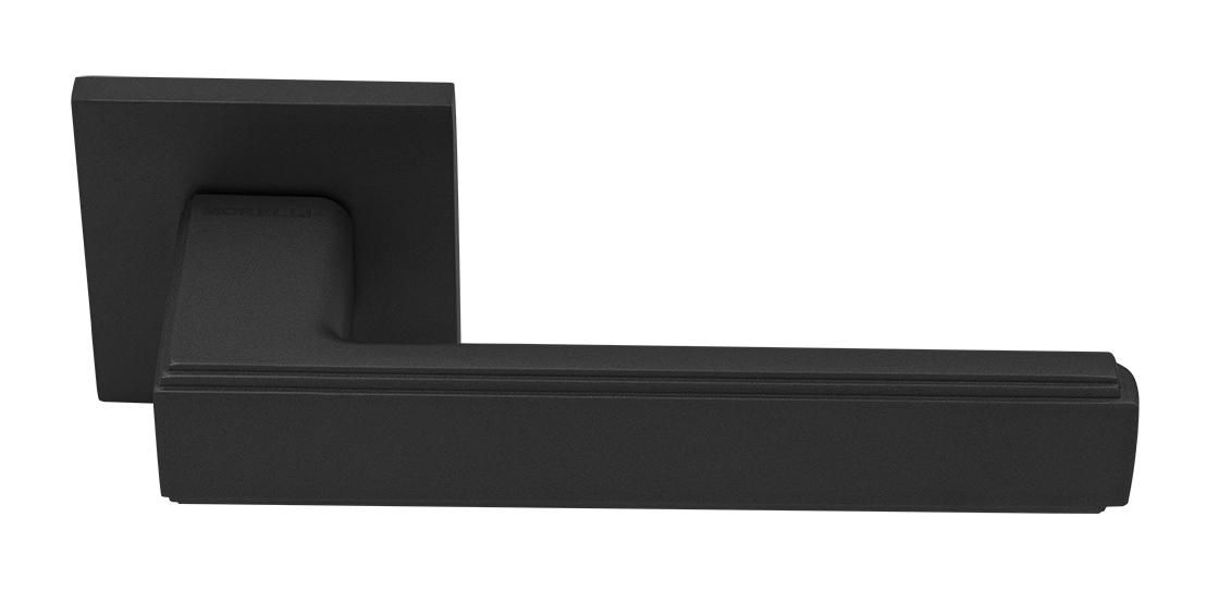 Ручка дверная MH-64-S6 BL STEPS на квадратной розетке 6 мм, цвет черный фото купить Кемерово