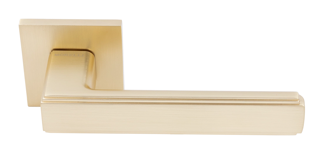 Ручка дверная MH-64-S6 MSG STEPS на квадратной розетке 6 мм, цвет матовое сатинированное золото фото купить Кемерово