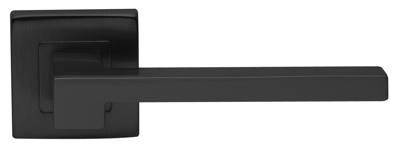 Ручка дверная STONE S3 NERO раздельная на квадратной розетке, цвет - черный фото купить в Кемерово