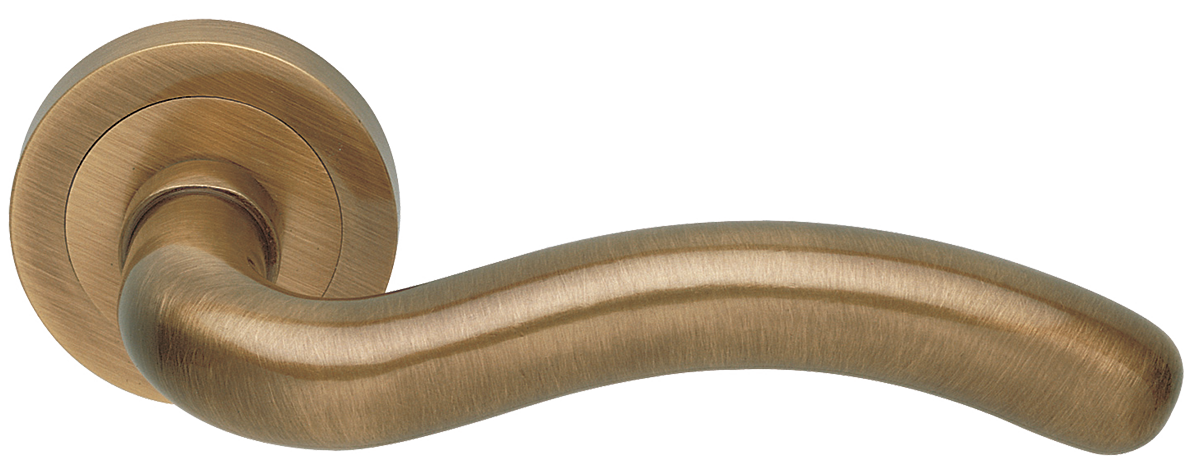 Ручка дверная SNAKE R2 BGO раздельная на круглой розетке, цвет - матовая бронза фото купить в Кемерово