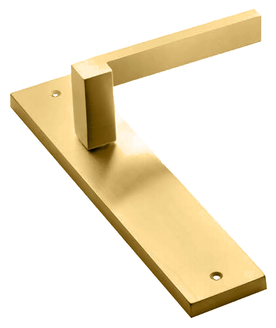 Ручка дверная на планке STONE PL OSA, цвет матовое золото, латунь фото купить в Кемерово