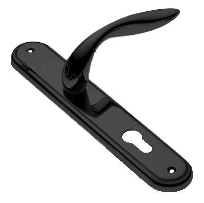 Ручка дверная на планке LEON PL NERO, цвет черный, латунь фото купить в Кемерово