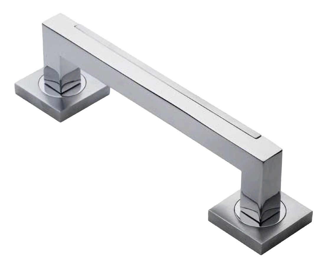 Ручка-скоба дверная ISLAND PH CRO на квадратной розетке на квадратной розетке, цвет хром, латунь фото купить в Кемерово