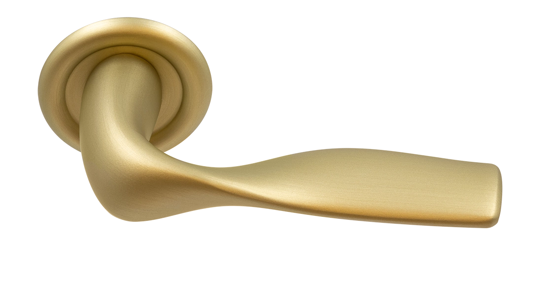 Ручка дверная LVB R7 AH на круглой розетке, цвет Осенний мёд/Autumn Honey фото купить Кемерово