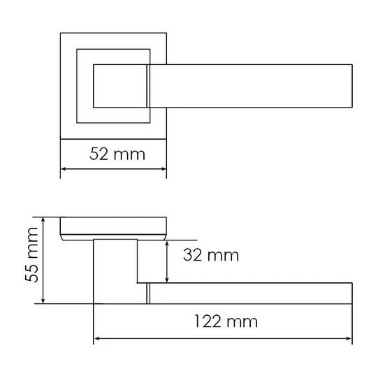Комплект дверных ручек MH-28 BL-S + защёлка бесшумная 1895P BL + петли врезные универсальные MSN 100X70X2.5-4BB BL (2шт), цвет черный фото купить в Кемерово
