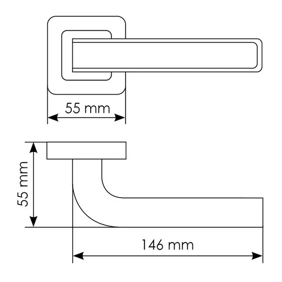 Комплект дверных ручек MH-46 SC/W-S55 + завертка сантехническая MH-WC-S55 SC/CP, цвет хром фото купить в Кемерово