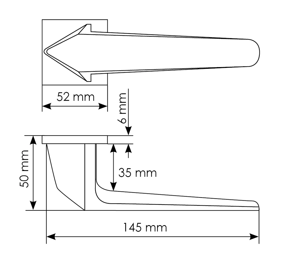 Комплект дверных ручек MH-55-S6 BL + защёлка бесшумная M1895 BL + петли врезные универсальные MSN 100X70X2.5-4BB BL (2шт), цвет черный фото купить в Кемерово