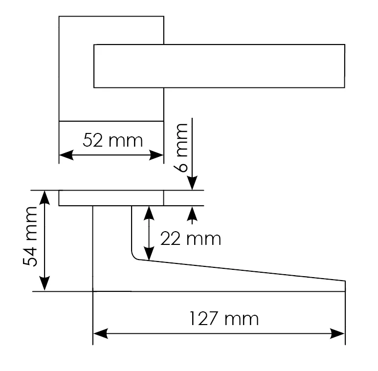 Комплект дверных ручек MH-54-S6 SSC + завертка сантехническая MH-WC-S6 SSC+ защёлка бесшумная M1895 SSC + петли врезные универсальные MSN 100X70X2.5-4BB SSC (2шт), цвет цвет суперматовый хром фото купить в Кемерово