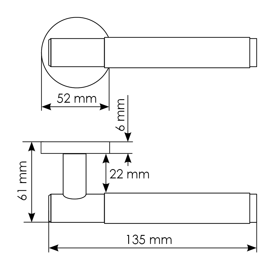 Комплект дверных ручек MH-57-R6T BL с заверткой MH-WC-R6T BL, цвет черный фото morelli Кемерово