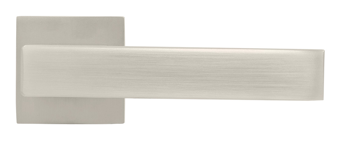 Ручка дверная LOT MH-56-S6 MSN раздельная на квадратной розетке 6 мм, цвет матовый сатинированный никель, ЦАМ фото купить в Кемерово