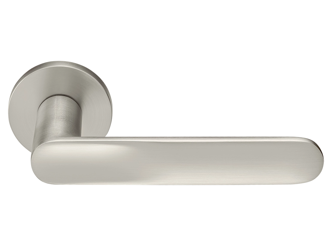 Ручка дверная GARAK MH-59-R6 MSN раздельная на круглой розетке 6 мм, цвет матовый сатинированный никель, ЦАМ фото купить Кемерово