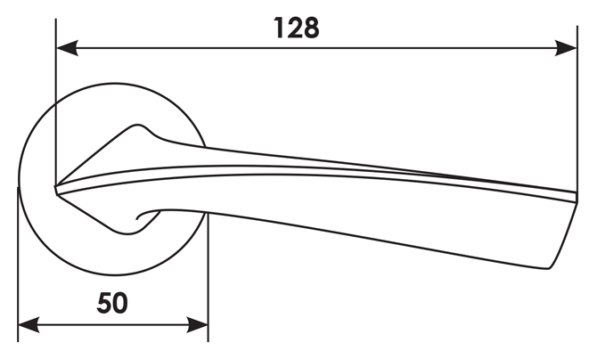 Ручка дверная COMETA R5 NIS раздельная на круглой розетке, цвет - матовый никель, ЦАМ фото купить в Кемерово