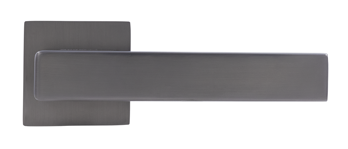 Ручка дверная LOT MH-56-S6 GR раздельная на квадратной розетке 6 мм, цвет графит, ЦАМ фото купить в Кемерово