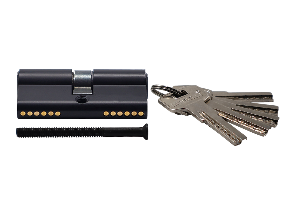 Ключевой цилиндр высокой секретности HS 60C BL (60мм) цвет черный фото купить в Кемерово