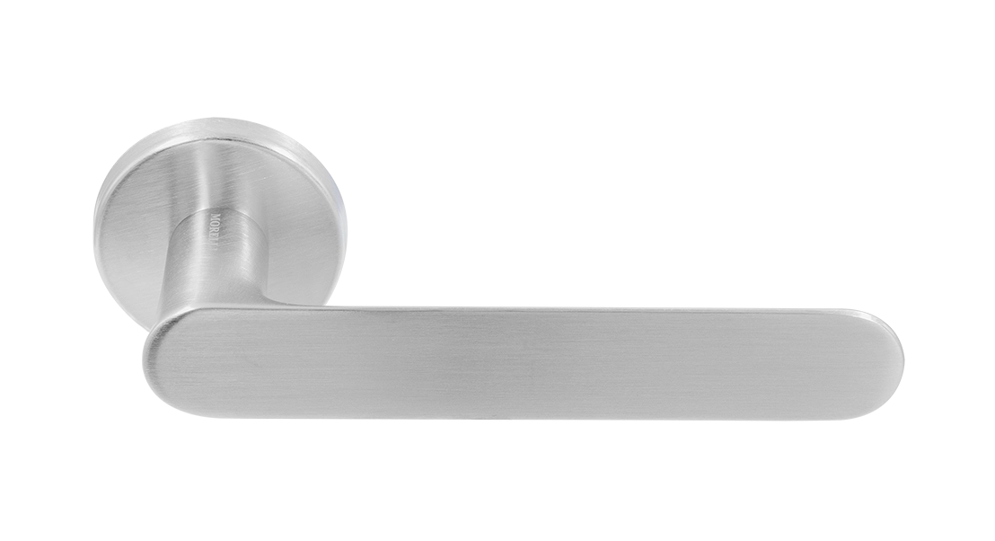 Ручка дверная LE BOAT R5 CSA раздельная на круглой розетке, цвет матовое матовый хром, латунь фото купить Кемерово