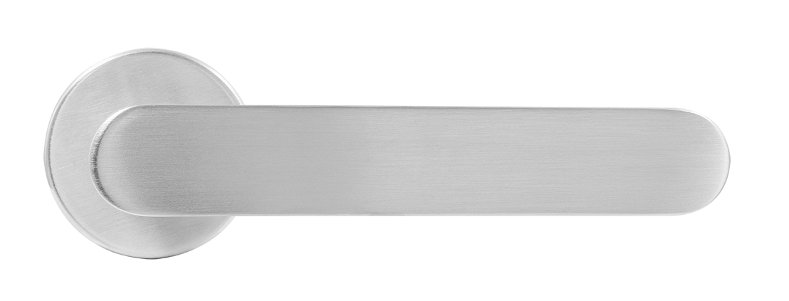 Ручка дверная LE BOAT R5 CSA раздельная на круглой розетке, цвет матовое матовый хром, латунь фото купить в Кемерово