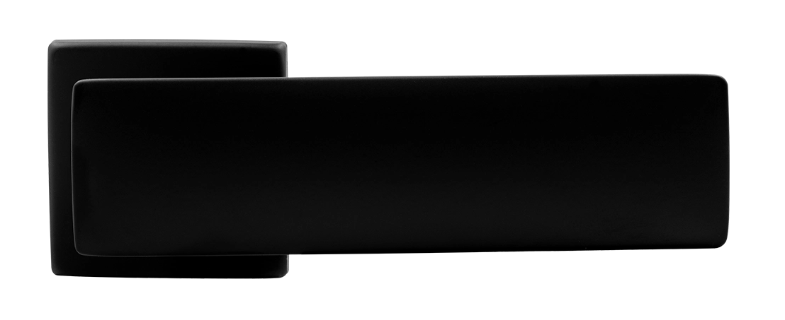 Ручка дверная SPACE S5 NERO-ST на квадратной розетке, цвет черный soft-touch, ЦАМ фото купить в Кемерово