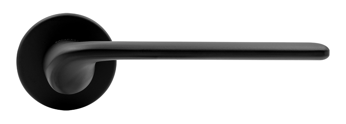 Ручка дверная TOMORROW R5 NERO-ST на круглой розетке, цвет черный soft-touch, ЦАМ фото купить в Кемерово