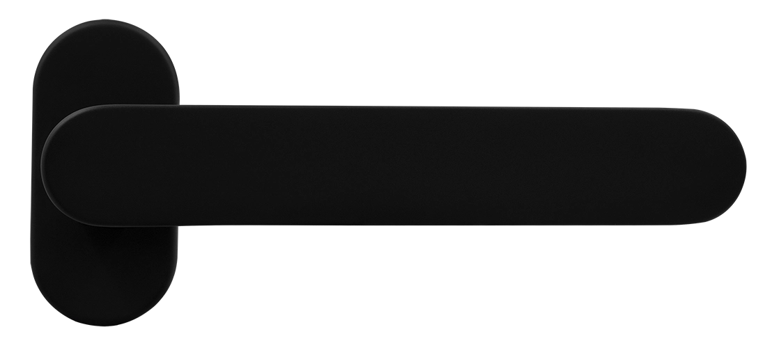 Ручка оконная LE BOAT W1 NERO-ST на прямоугольной розетке, цвет черный soft-touch, латунь фото купить Кемерово