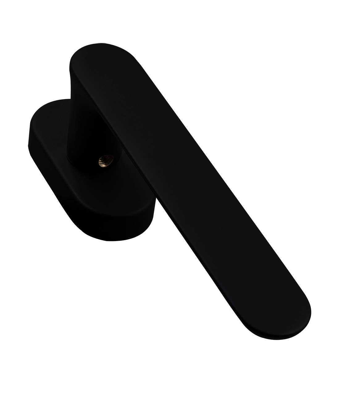 Ручка оконная LE BOAT W1 NERO-ST на прямоугольной розетке, цвет черный soft-touch, латунь фото фурнитура Кемерово