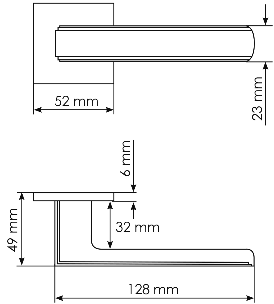 Ручка дверная MH-64-S6 ASC STEPS на квадратной розетке 6 мм, цвет анодированный матовый хром фото фурнитура Кемерово