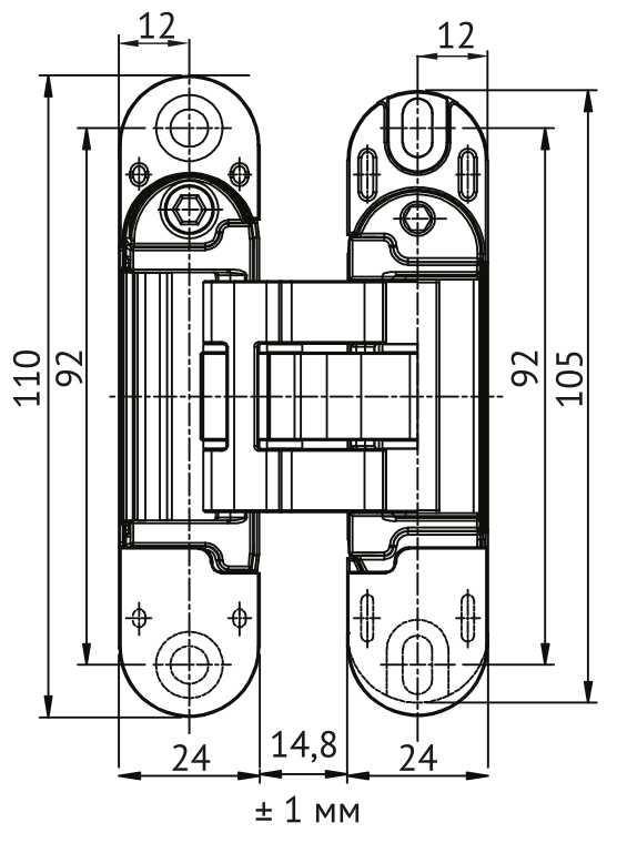 Петля скрытая HH-28 B врезная с 3D-регулировкой вес полотна до 40 кг, цвет черный фото купить в Кемерово