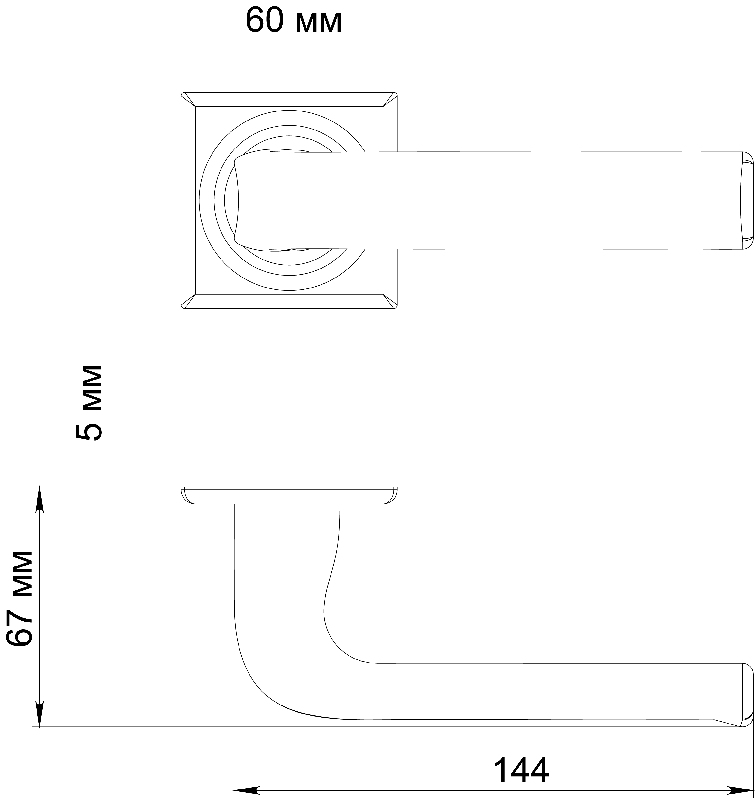 Ручка дверная THE BUS STATION S7 WF на квадратной розетке, цвет Зимняя стужа/Winter Frost фото фурнитура Кемерово