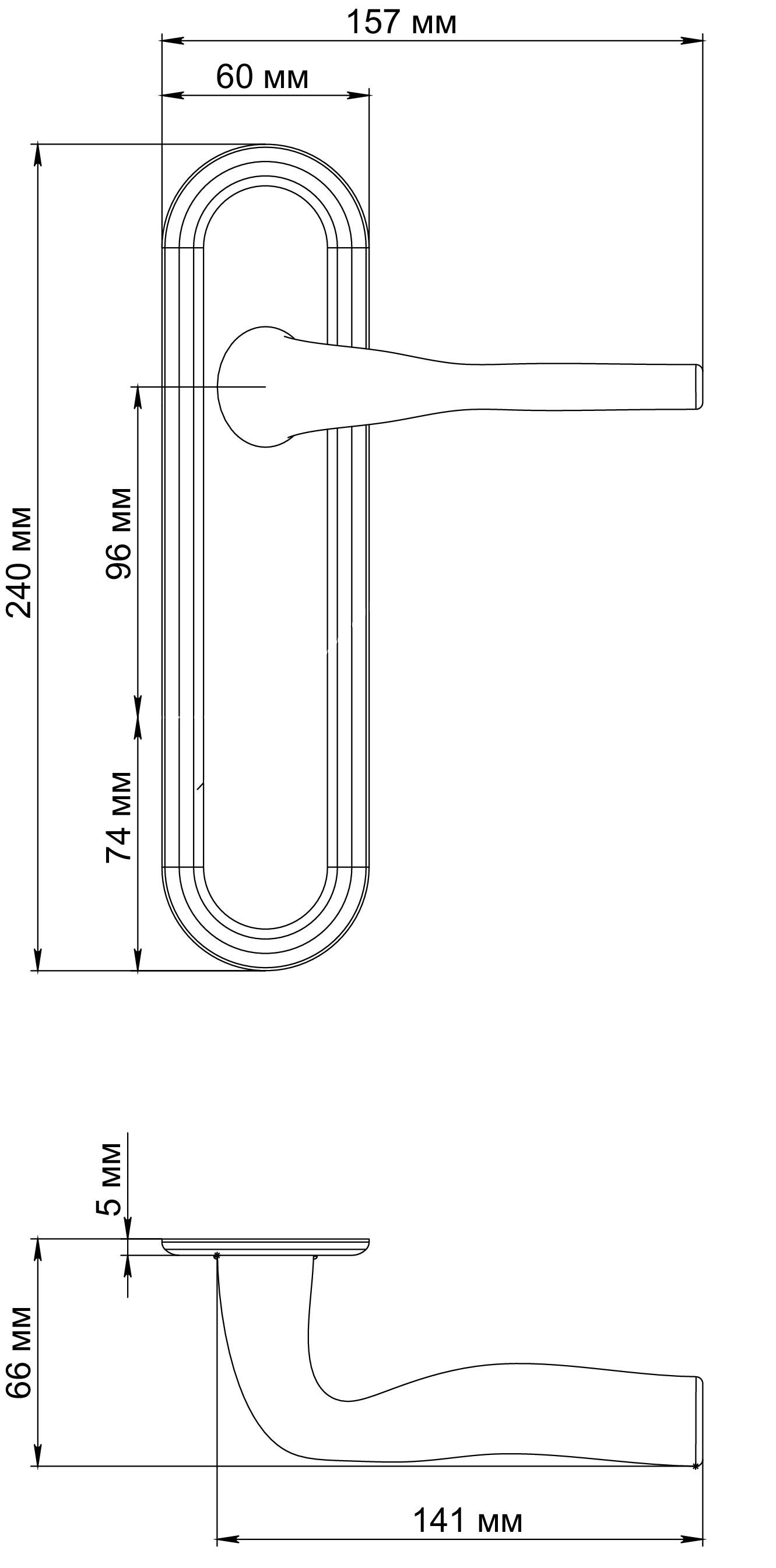 Ручка дверная LVB PLR WF на планке, цвет Зимняя стужа/Winter Frost фото фурнитура Кемерово