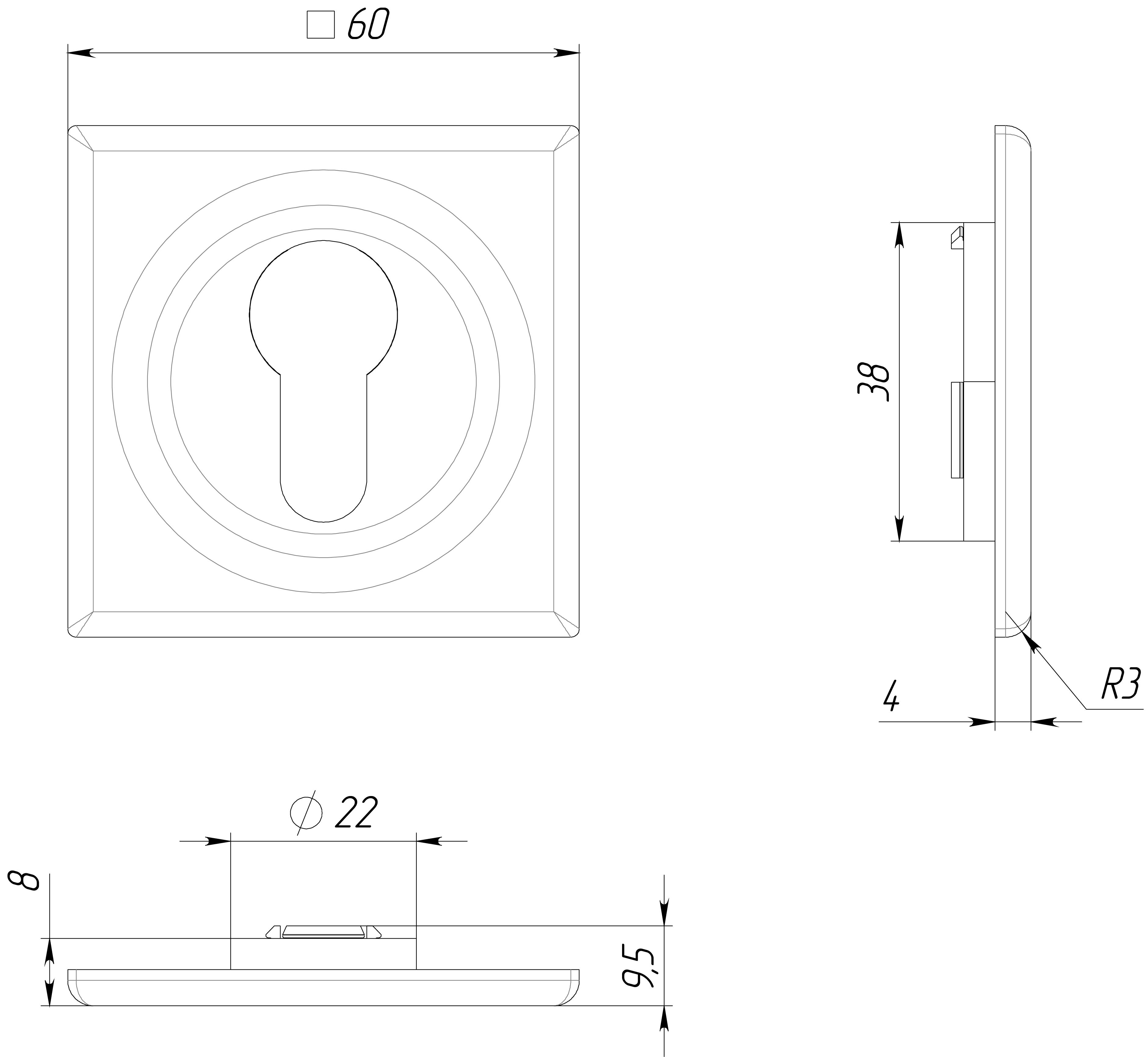 Накладка на замок KH S7 SMI на круглой розетке, цвет Весенняя дымка/Spring Mist фото купить в Кемерово