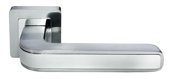Ручка дверная EON MH-46 SC/CP-S55 раздельная на квадратной розетке, цвет матовый хром/хром, ЦАМ Light фото купить Кемерово
