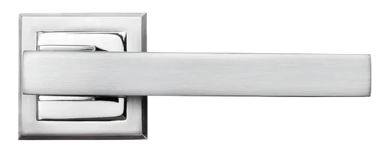 PIQUADRO, ручка дверная MH-37 SC/CP-S, на квадратной накладке, цвет - мат.хром/хром фото купить в Кемерово