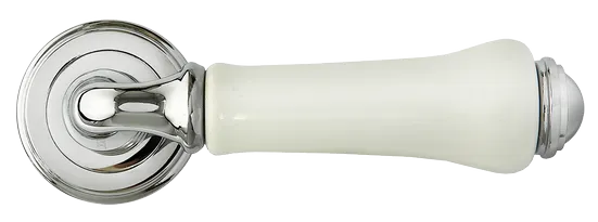 UMBERTO, ручка дверная MH-41-CLASSIC PC/W, цвет- хром/белый фото купить в Кемерово