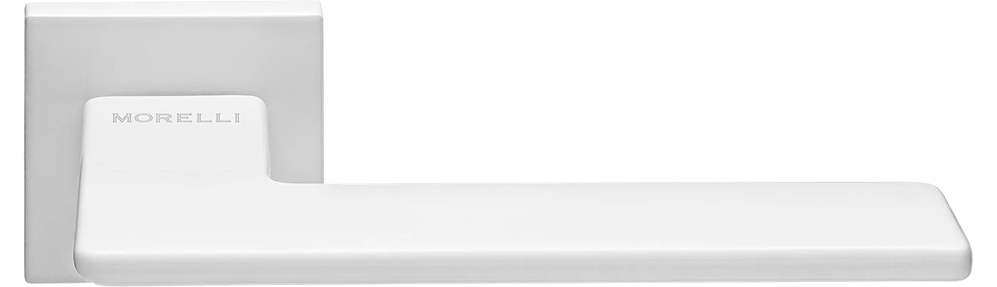 PLATEAU, ручка дверная на квадратной накладке MH-51-S6 W, цвет - белый фото купить Кемерово
