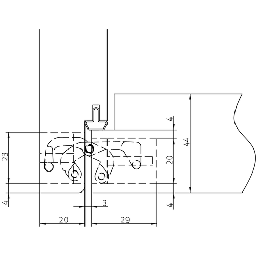 HH-19 B, скрытая петля, цвет - черный фото фурнитура Кемерово