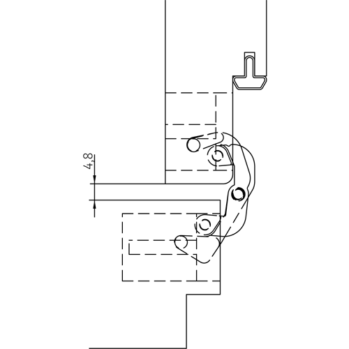 HH-19 B, скрытая петля, цвет - черный фото дверная фурнитура Кемерово