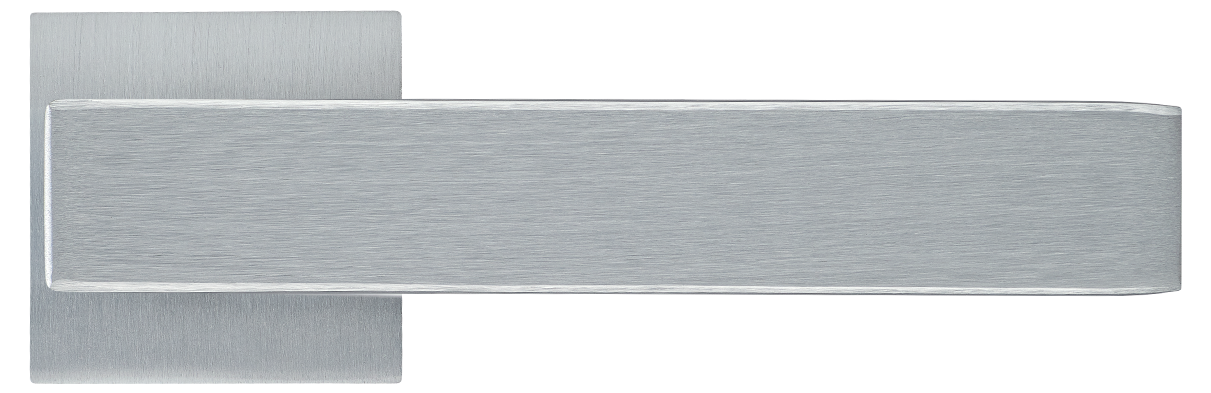 LOT ручка дверная  на квадратной розетке 6 мм, MH-56-S6 SSC, цвет - супер матовый хром фото купить в Кемерово