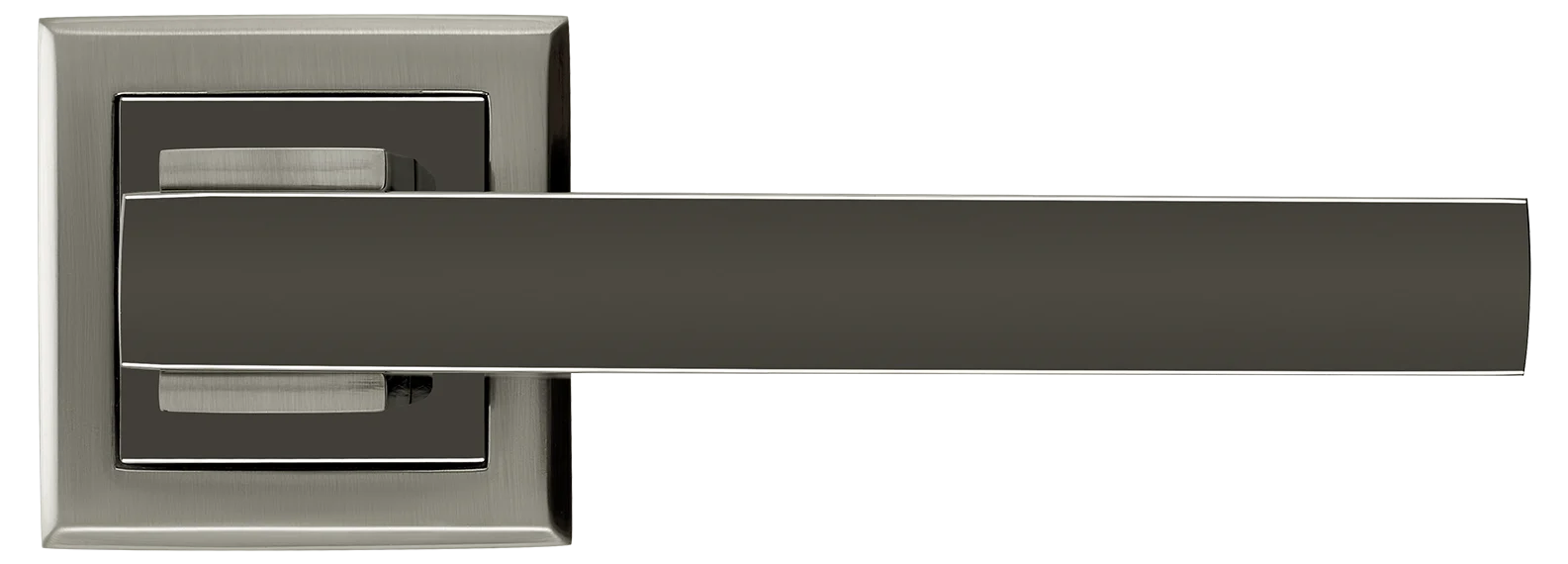 PIQUADRO, ручка дверная MH-37 SN/BN-S, на квадратной накладке, цвет - бел. никель/черн. никель фото купить в Кемерово
