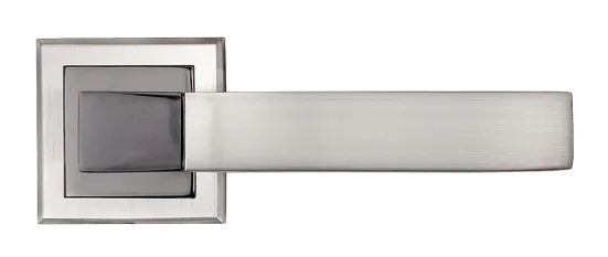 FUKOKU, ручка дверная MH-28 SN/BN-S, на квадратной накладке, цвет - бел. никель/черн. никель фото купить в Кемерово