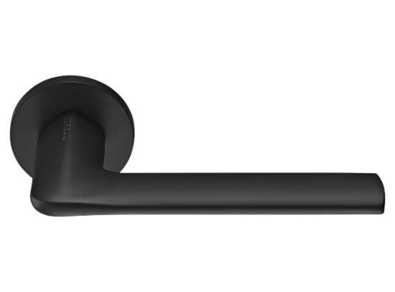 Ручка дверная "OAKA" на круглой розетке 6 мм, MH-61-R6 BL, цвет - чёрный фото купить Кемерово