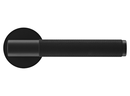 Ручка дверная "AZRIELI" на круглой розетке 6 мм, MH-57-R6T BL, цвет - чёрный фото купить в Кемерово
