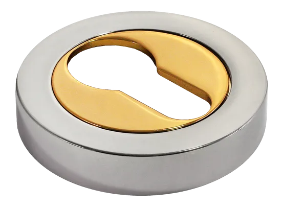 LUX-KH-R2 COT, накладка на евроцилиндр, цвет - глянцевый хром/золото фото купить Кемерово